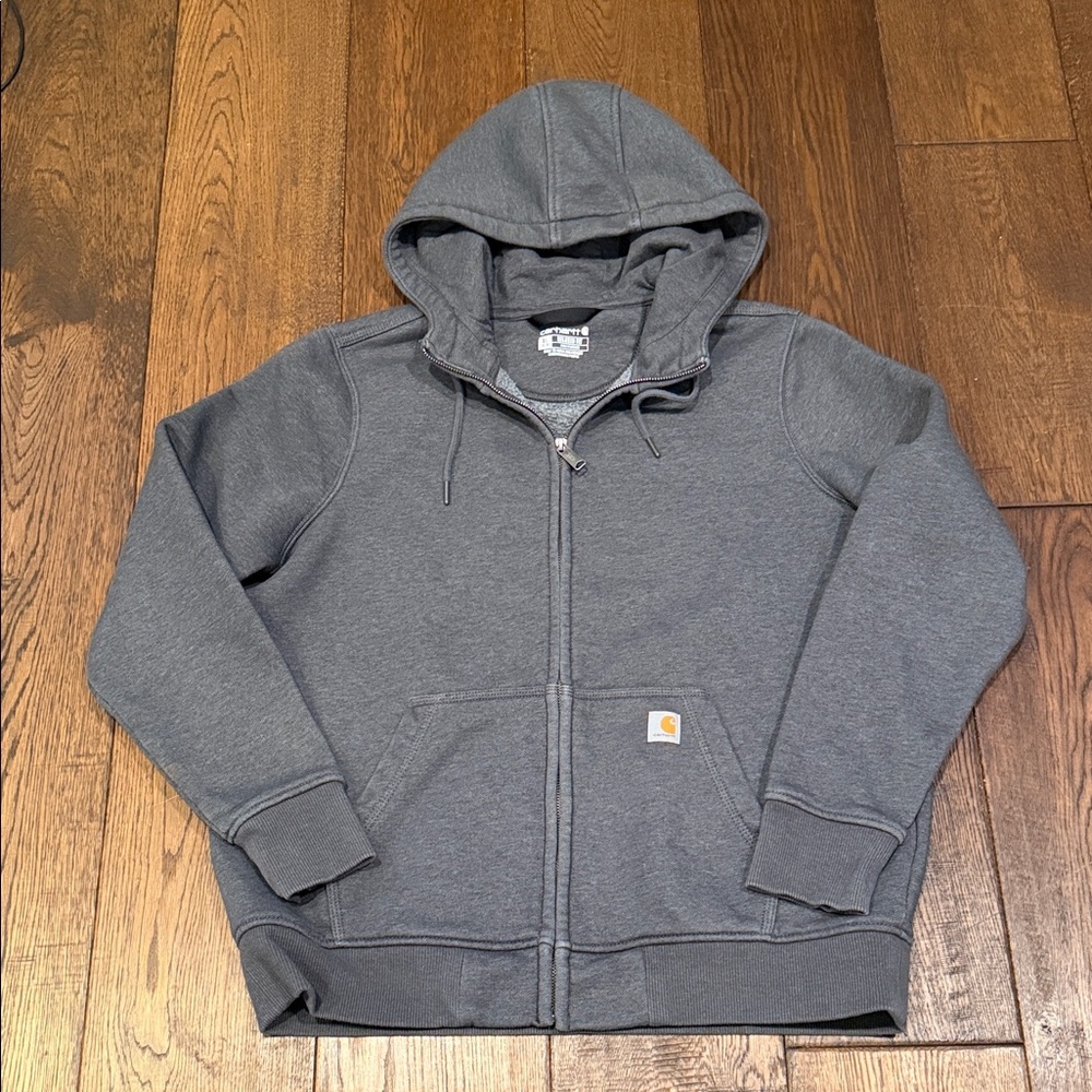 Carhartt Heavyweight Gray Zip up Hoodie Relaxed Fit, Women’s XL (16-18)